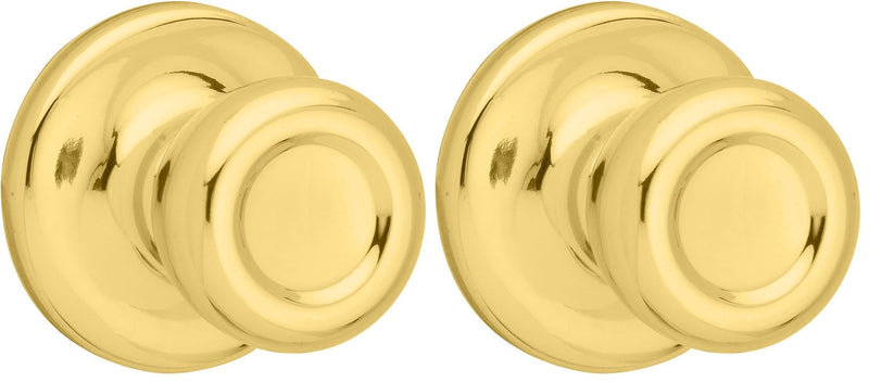 Kwikset 200M 3 CP 7/8RFL RCS 92001-519 Mobile Home Hall and Closet Door Knob in Polished Brass (Pack of 2) Pack of 2