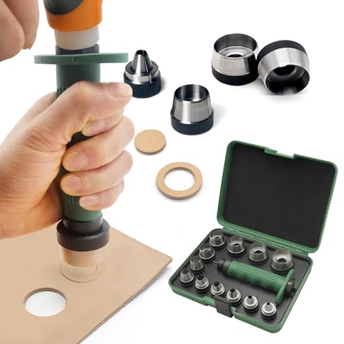 12 in 1 Hollow Hole Punch Set,Gasket Hollow Puncher,Leather Punch.