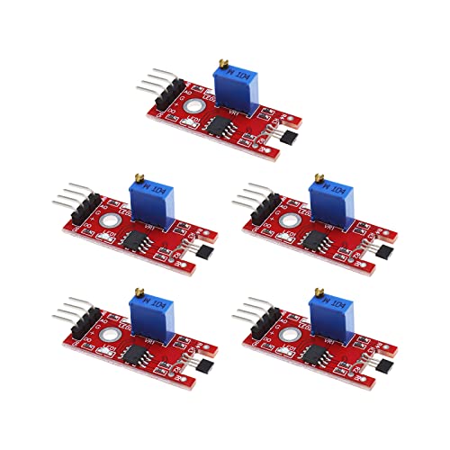 5PCS KY-024 Linear Magnetic Hall Effect Sensor Module, Compatible with Android, Compatible with Raspberry Pi ESP8266 Microcontrollers