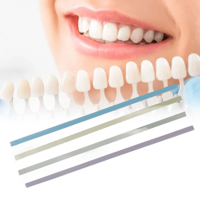 60 Pieces Teeth Sanding Strips 4x150mm 4 Types Polishing Strips Sandpaper Coarse Fine Grinding and Grinding Intermediate Cleaner Oral Care for Teeth Whitening Cleaning Tartar Remover