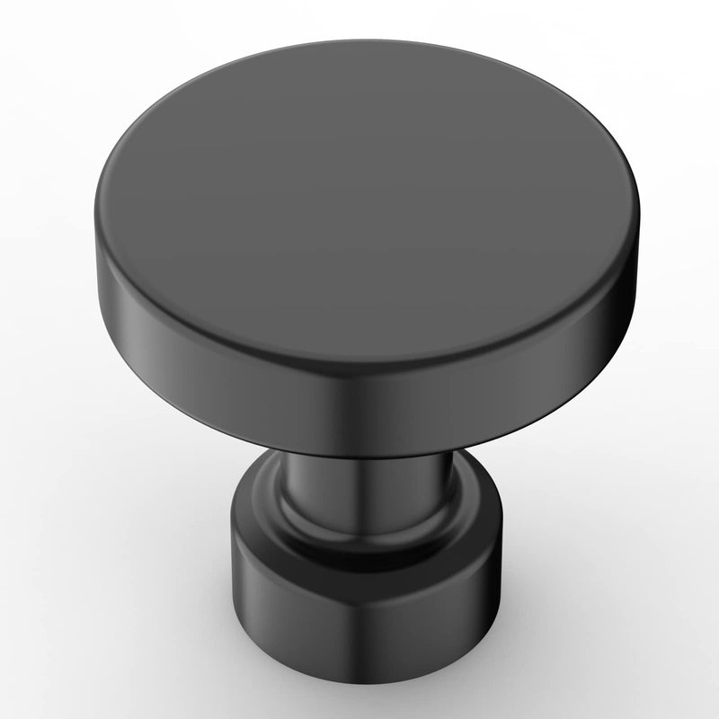 Amerdeco 10 Pack Matte Black Kitchen Cabinet Knobs Single Hole Cabinet Pulls Round Drawer Knobs Dresser Knobs and Pulls for Bathroom Cabinets knob