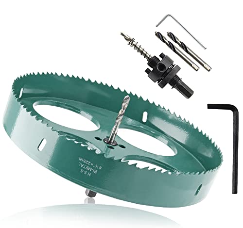 8-7/8 Inch / 225mm Bi-Metal Hole Saw with Arbor for Wood Drywall Hole Saw with Heavy Duty Arbor 8-7/8" / 225mm