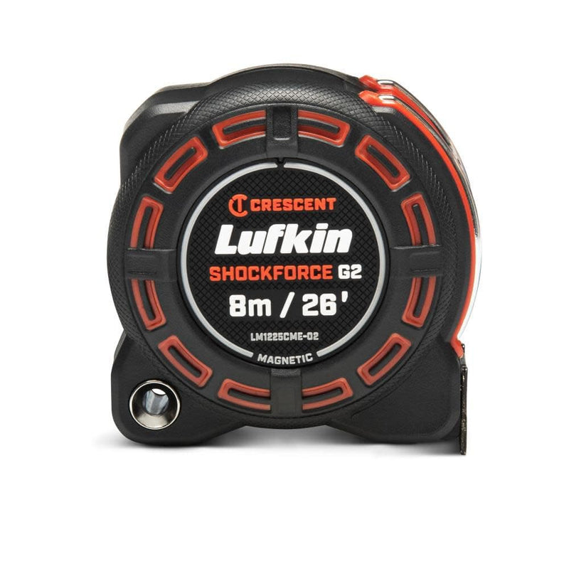 Lufkin Crescent Shockforce G2 26-ft Magnetic Tape Measure- LM1225CME-02 8M/26' - Magnetic
