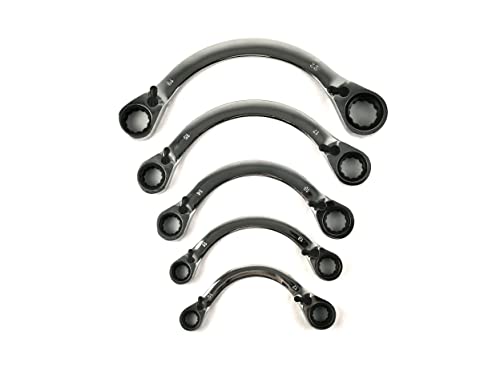 VCT 5pc Metric Ratcheting Double End Half Moon Reversible Wrench Set 10mm - 22mm