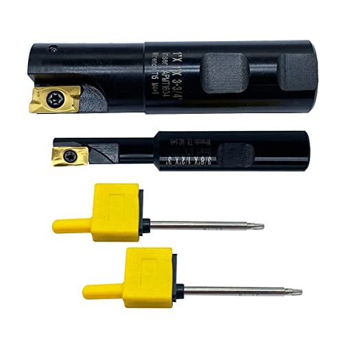 GBJ 1"×1"×3-3/4" +2pcs APMT1604 + 3/8"×1/2"× 3" +1pc APMT1135 90 ° Square Shoulder Indexable End Mill Indexable Face Mill Arbor End Milling Shell Cutter APMT1135 APMT1604 Milling Insert