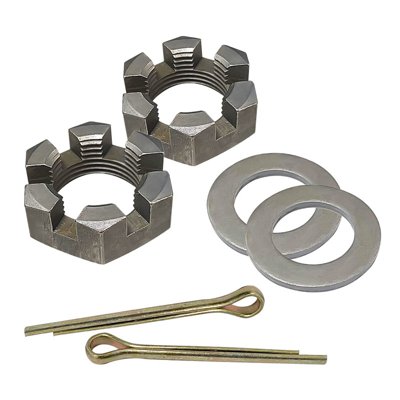 Trailer Nut Kit 1" Washers & 2.2" Long Cotter Pins Compatible with 1" Shaft Spindle