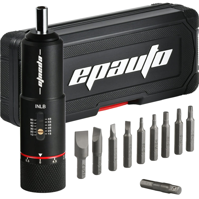 EPAuto Manual Wrench Screwdriver for Firearms | Bike Gears, 10-65 in/Lbs - 10 Bits, Black