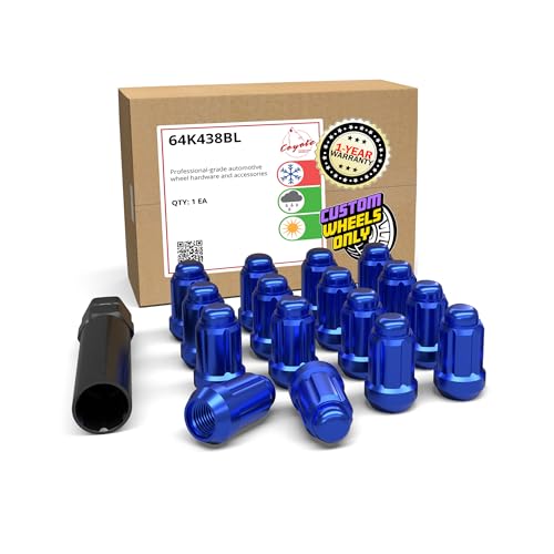 Wheel Accessories Parts 16 Pcs M10x1.25 10x1.25 Thread Car Spline 1.38" 35mm Long Lug Nuts Blue Spline Hex Fits Artic Cat ｜ Can Am ｜ Honda ｜ Kawasaki ｜ Polaris ｜ Suzuki ｜ Yamaha M10 x 1.25