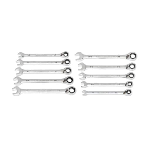 GEARWRENCH 10 Piece 90T SAE Reversible Ratcheting Wrench Set | 86658 10 Pc SAE