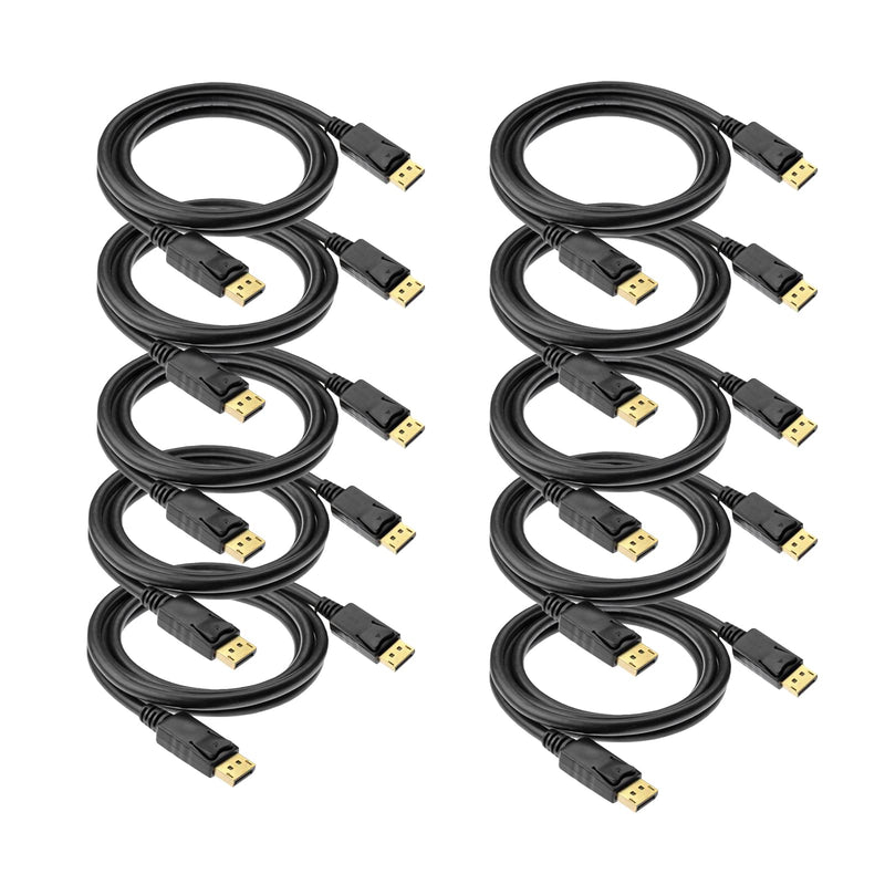 DisplayPort to Displayport Cable 6 Feet,Anbear Gold Plated Display Port to Display Port Cable 4K@60HZ Resolution(Male to Male) for DisplayPort Enabled Desktops and Laptops to Displays (10 Pack) 10 Pack