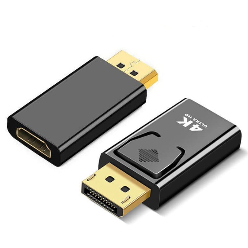2Pcs DisplayPort to HDMI Adapter Converter Display Port Male DP to HDMI Female HD TV Cable Adapter Video Audio for PC TV Zuya-05 0