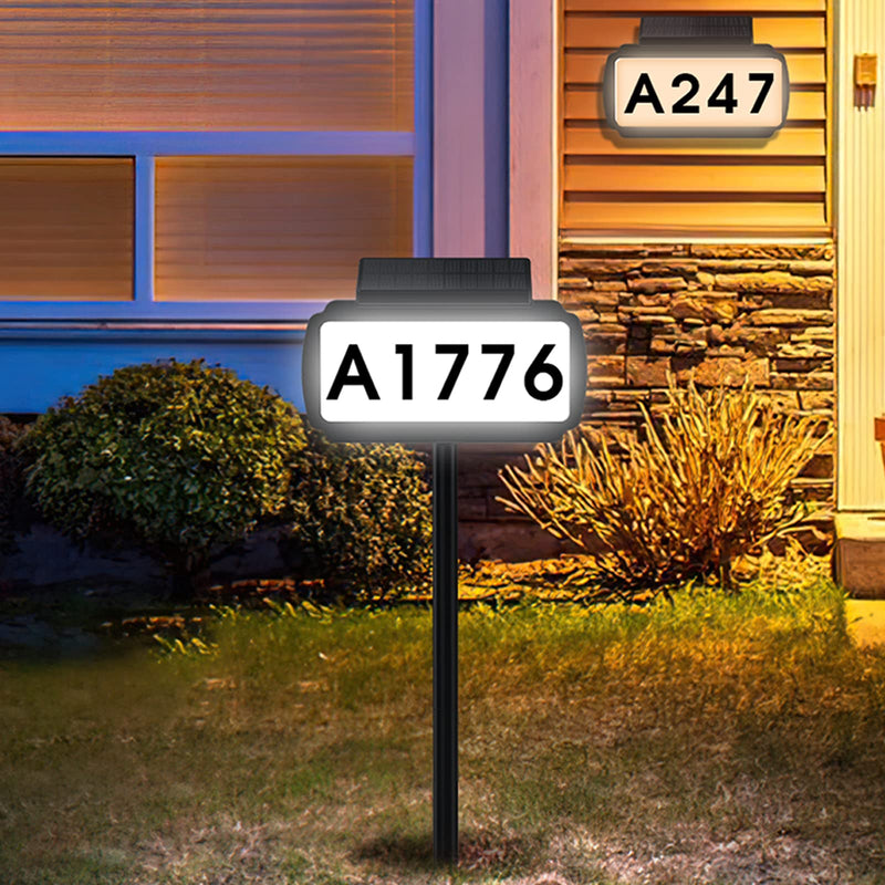 Solar Address Sign House Number for Outside Plaque Modern IP65 Waterproof LED Lighted Address Numbers for House Number signs for Yard Street (3 Color)