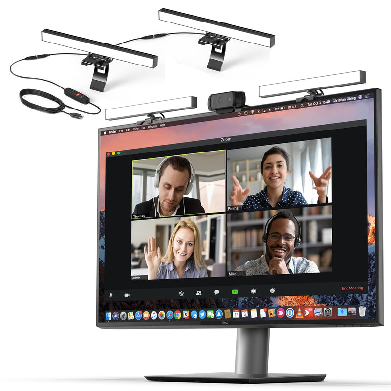 HumanCentric Video Conference Lighting - Webcam Light for Streaming, LED Monitor and Laptop Light for Video Conferencing, Zoom Lighting for Computer, Replace Ring Light for Zoom Meeting, Double Kit 2 - Double Light