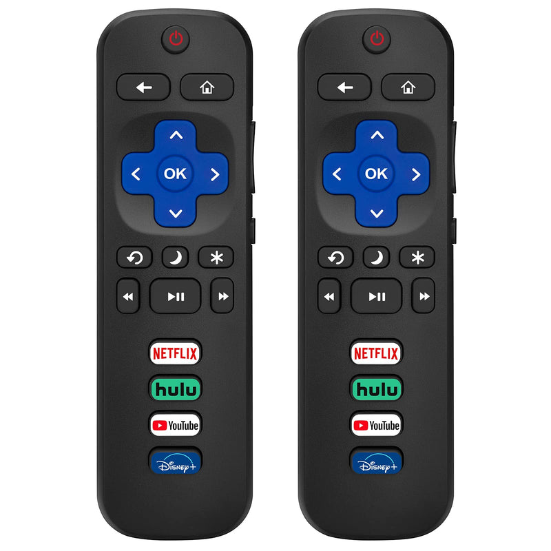 (Pack of 2) Replaced Remote Control Only for Roku TV, Compatible for TCL Roku/Hisense Roku/Onn Roku/Sharp Roku/Element Roku/Westinghouse Roku/Philips Roku Series Smart TVs (Not for Roku Stick and Box)