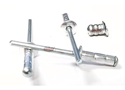 Mill 3/16" Aluminum Small Head with Steel Mandrel Multi Grip Pop Rivets Fasteners .275 - .598 Grip Range 250 Mill