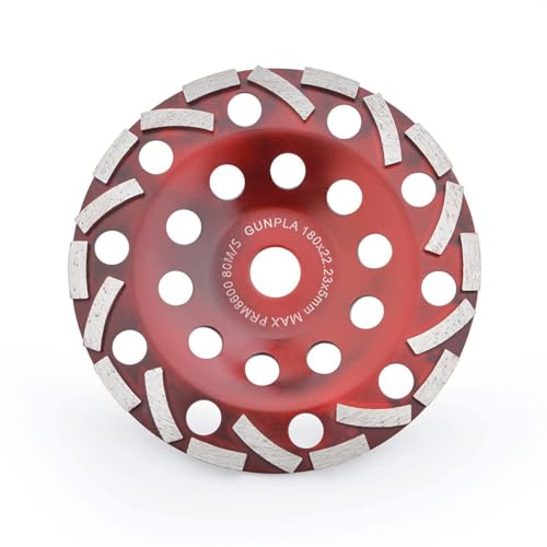 Gunpla Diamond Cup Wheel 180mm x 22.2mm Diamond Cup Grinder Grinding Disc Grinding Disc for Concrete Tile Adhesive and Masonry 180 mm