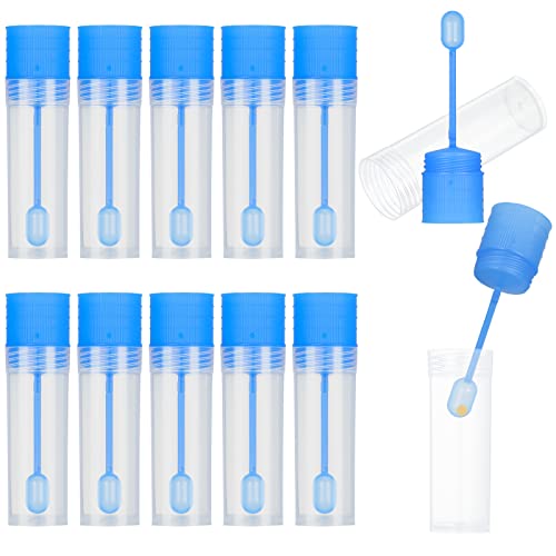 10 Poop Sample Tubes 15 ml with Spoon | Chair sample tube, cats and dogs, for pets to test