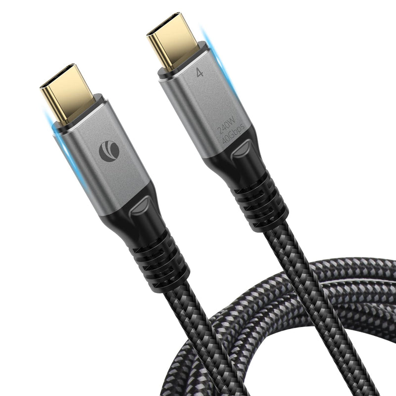 VCOM USB4 Cable 240W Thunderbolt 4 Cable 2.6 FT, 40Gbps and 8K@60Hz 5K@60Hz or Dual 4K Video USB-C Compatible with Thunderbolt 3/4, Dell, iPad Air 4, iPad Pro 2020, Pixel, Hub, Docking, and More
