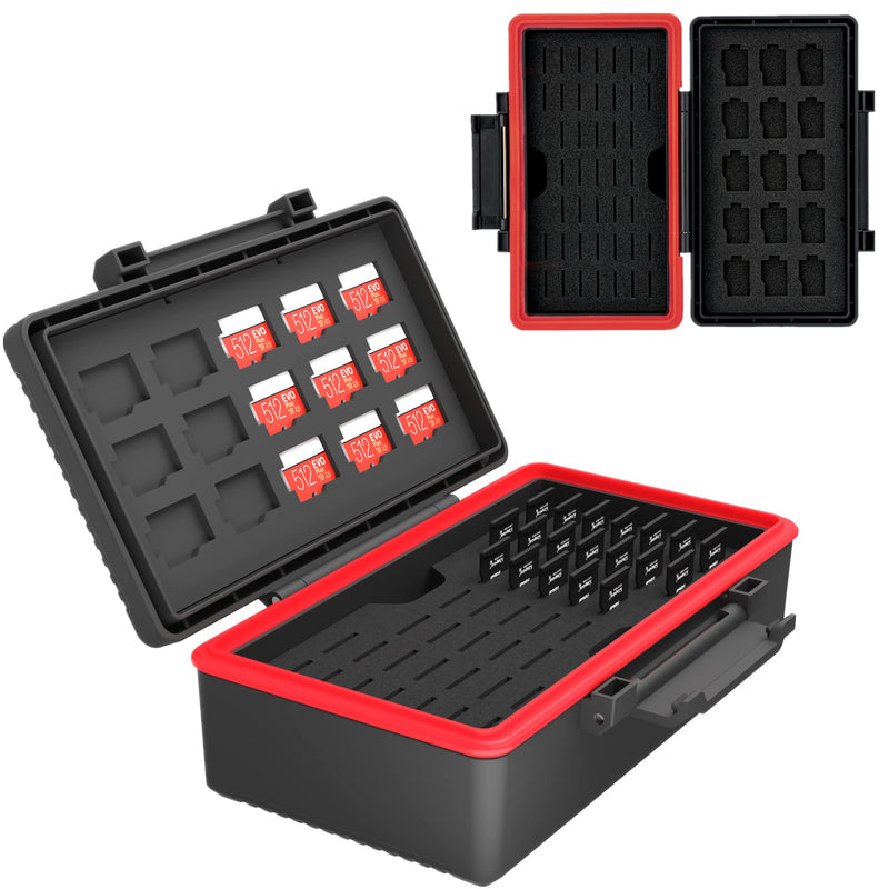 [Australia - AusPower] - Kiorafoto 58 Slots TF Micro SD Memory Card Case Holder Water-Resistant Anti-Shock Storage Organizer with Labels & Notepaper for 58 TF MSD Microsd Microsdhc Microsdxc Memory Cards *2022 Vertical Style for 58 Micro SD 