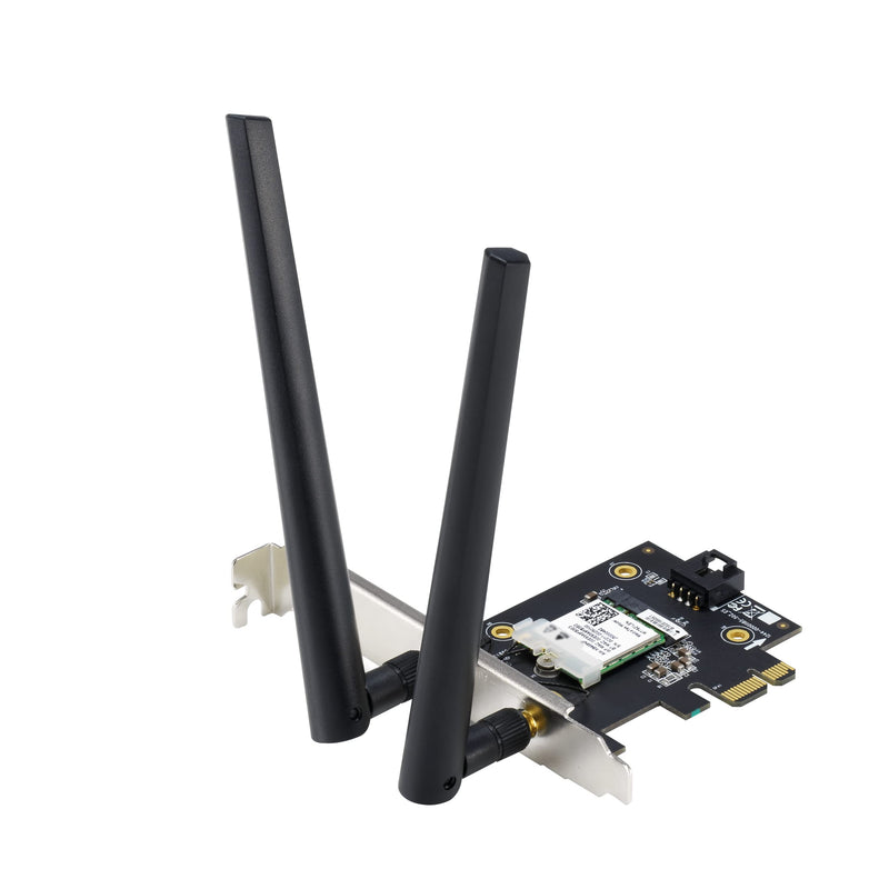 ASUS AX1800 PCIe WiFi Adapter (PCE-AX1800) - WiFi 6, Bluetooth 5.2, Ultra-Low Latency Wireless, 2 External Antenna, Supporting Total Data Rate up to 1800Mbps, WPA3 Network Security, OFDMA and MU-MIMO WiFi 6 AX1800 | BT5.2