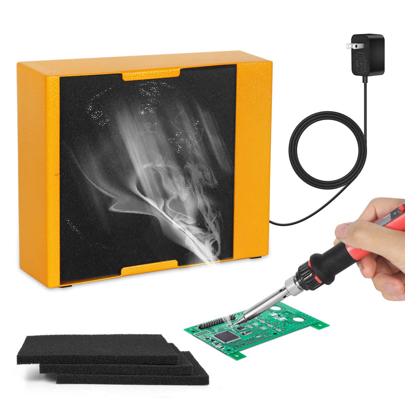 Solder Fume Extractor Smoke Absorber Remover Smoke Prevention Absorber Smoke Fan 12V Soldering Fan DIY Working Fan Fume Extractor for Soldering Station Stained Glass Laser Cutter Repairing DIY Hobby 6.3"*5.3"*1.96"
