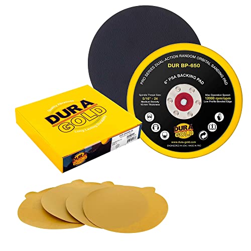 Dura-Gold 6" PSA Sanding Discs - 600 Grit & 6" PSA DA Sander Backing Plate