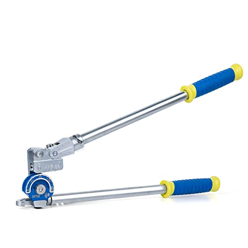 Pipe Bender 3/8" Heavy Duty Tubing Bender Tube Bender Roller 180° HVAC Copper Tool For Copper Pipe, Aluminum Pipe, Iron Pipe, Stainless Steel Pipe 3/8" Silver+blue