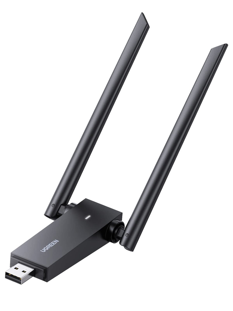 UGREEN USB WiFi Adapter, AC1300 5dBi High Gain Dual Antennas, 5G/2.4G Dual Band, 164ft Wide Range, USB 3.0 WiFi Adapter for Desktop PC Laptop, Support Windows 11/10/8.1/8/7