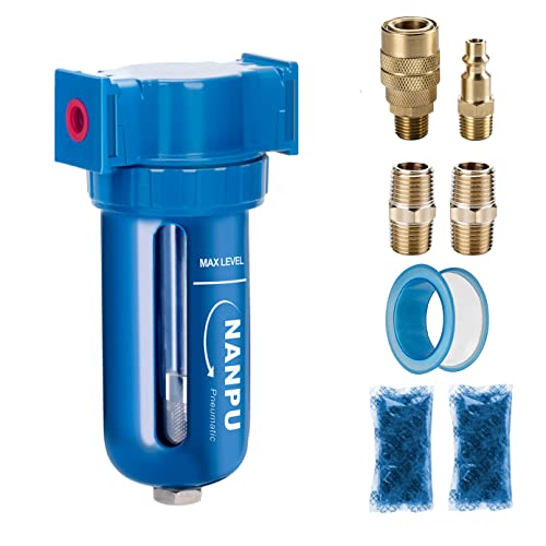 NANPU Zinc Alloy Desiccant Dryer, Compressed Air in Line Filter 1/2" NPT