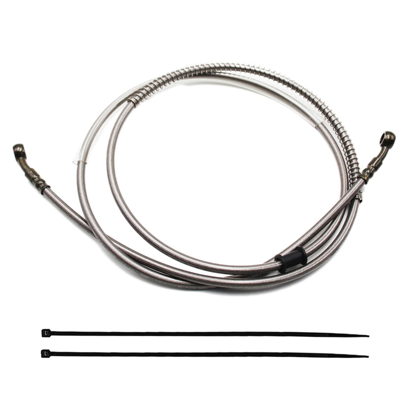 PRO BAT 86" Braided Hydraulic Brake Hose Line Pipeline For Chinese GY6 Scooter ATV Dirt Bike Go Kart 10mm Banjo Ends Gray 86"/220cm