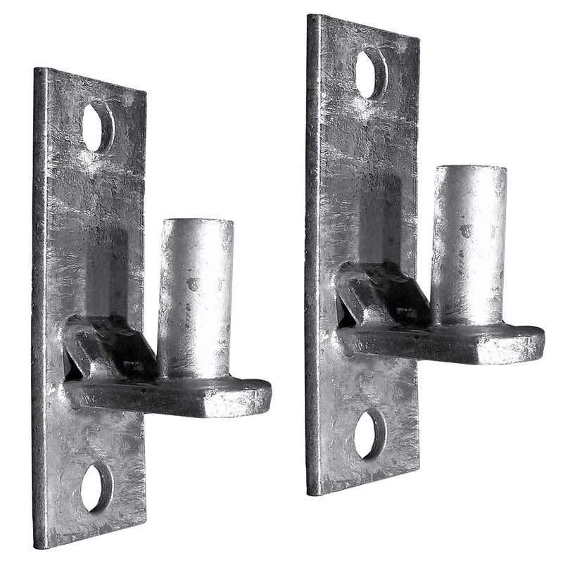 WALL Mount Flat Back Chain Link Fence Gate Hinge - 5/8 Hinge Pin 2 Pack Wall Mount - 2 Pack