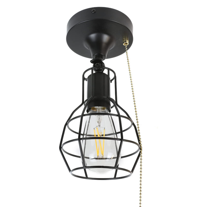 2-IN-1 Ceiling Light & Wall Sconce with Adjustable Pull Chain , Industrial Ceiling Light for Hallway/Entryway/Bedroom/Farmhouse