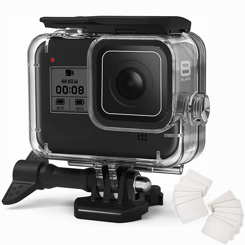 60M/196FT Waterproof Case for Go Pro Hero 8 Black, Protective Underwater Dive Housing Shell with Bracket Accessories for Go Pro Hero8 Action Camera