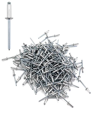 QWORK Aluminum Blind Rivets, 500 Pcs 3/16 in. x 1/2 in.(4.8 x 12 mm) Rivets, Grip Range 7.0-9.0mm 500 Pack 3/16" x 1/2"