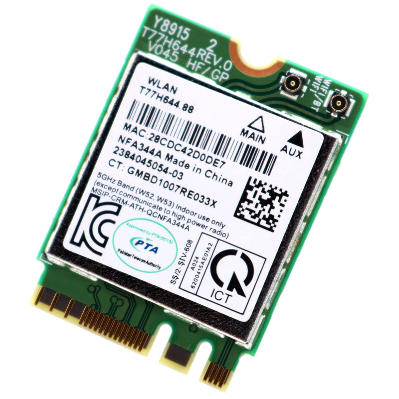Deal4GO QCNFA344A 802.11ac 867Mbps 5GHz M.2 Wireless WLAN WiFi Adapter Card w/Bluetooth 4.1 for Dell Acer ASUS Laptop Qualcomm Atheros NFA344A Windows 7/8/10