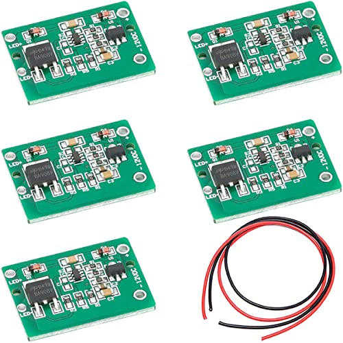 5pcs 12V Capacitive Touch Switch Sensor Module TTP223 Push Button Touch Key Module DC 6-20V 3A with Cable for Modified Car Motorcycle LED Lights