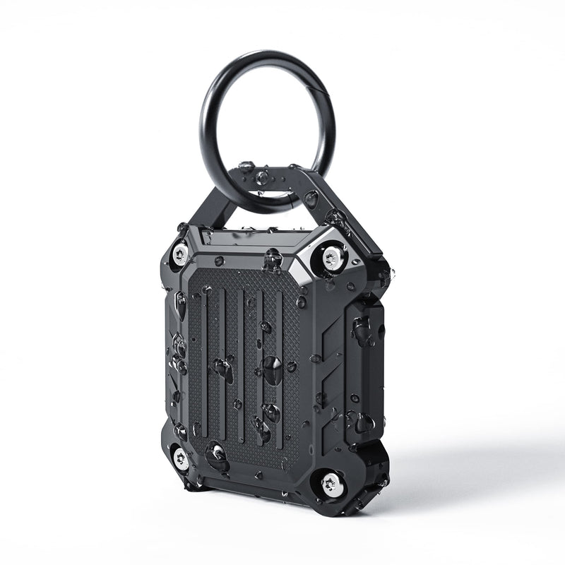Dovick- Waterproof Airtag Keychain Holder Case,Screw Full Cover Compatible with Apple Air Tag Tracker Key Ring (Black 1Pack) Black 1pack