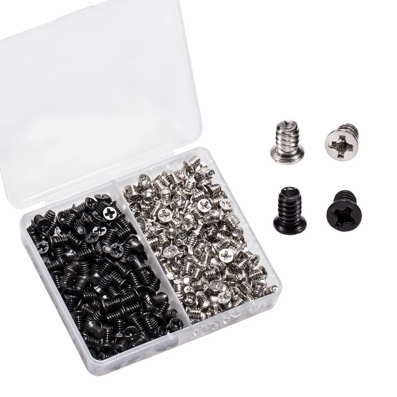 Hard Drive Screws KM6#-32 Flat Head Screws Countersunk Phillips Head for 3.5" HDD (400 Pcs, Black 200+Silver 200)