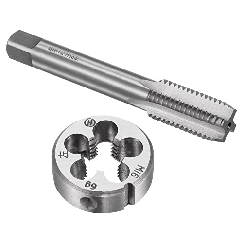 sourcing map Tap and die set, M16 x 2, left-hand thread thread die set, thread cutting tool M16x2