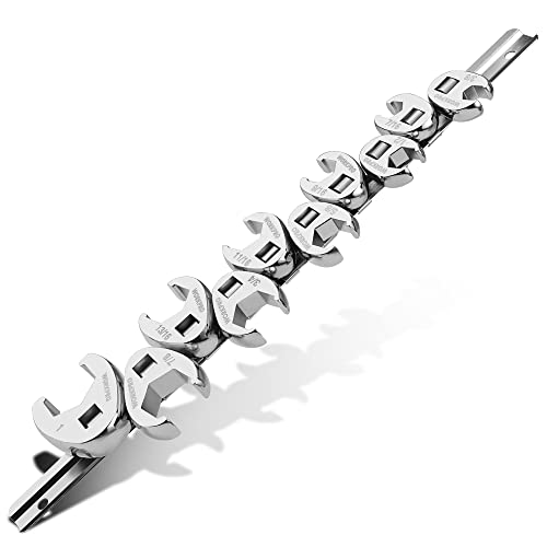 WORKPRO 3/8" Drive Crowfoot Flare Nut Wrench Set, SAE 3/8-1in SAE System
