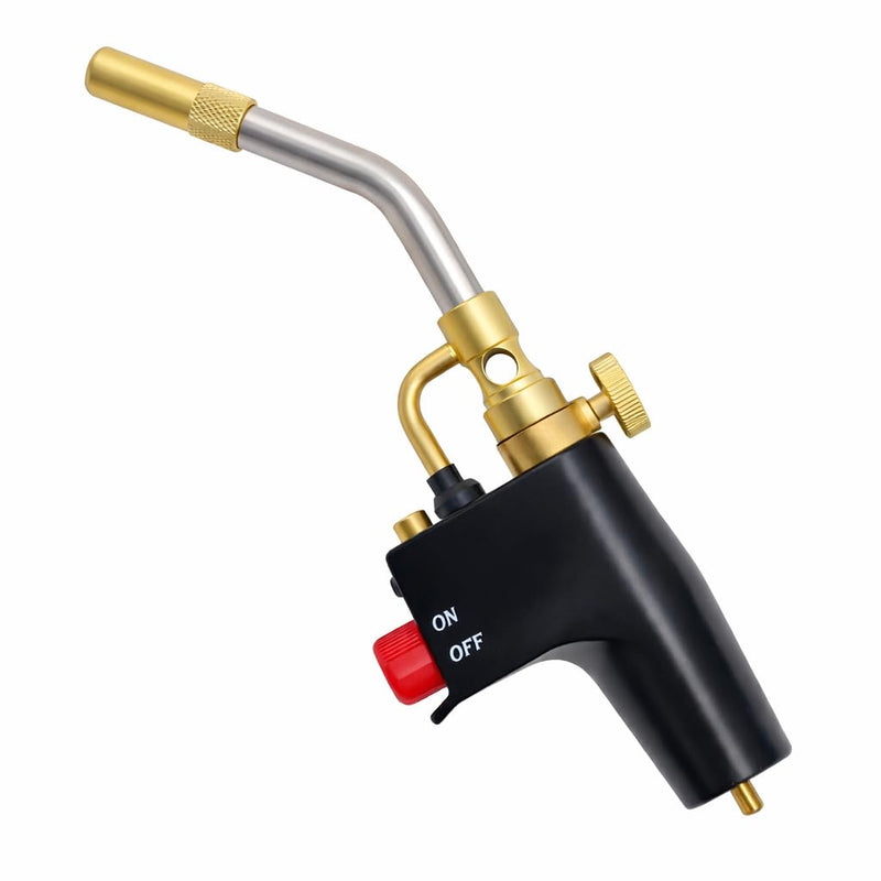 TS8000 Propane Torch Head with Igniter, TS8000 High Intensity Mapp Gas Torch Head with Brass Tip and Adjustable Flame Knob Welding Torch for Light Welding, Soldering, Brazing, Heating,Thawing 1