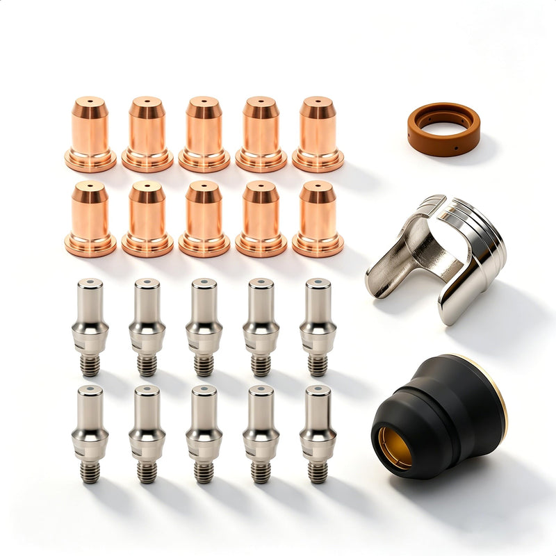 23pcs IPT60 IPT40 Plasma Cutter Consumables 1.0mm 0.039'' Plasma Cutter Accessories for CUT 55MP, CUT55 NHF, CUT65DS Cutter IPT60 consumables
