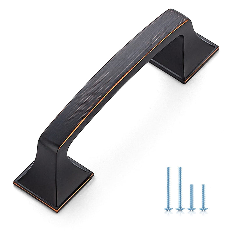 Ravinte Solid 3 Inch Big Square Foot Cabinet Pulls Oil Rubbed Bronze Arch Pull Kitchen Cabinet Handles Drawer Pulls Kitchen Cabinet Hardware Bronze Cabinet Drawer Handles-10 Pack 10