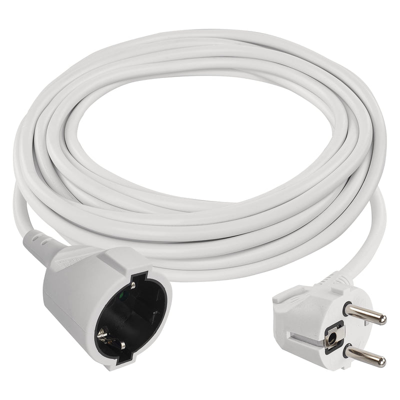 EMOS - IP20 extension cable 7m - 1 Schuko socket - 250 V, 16 A, 3680 W - high-quality PVC insulation - H05VV-F3G 1.5 mm2 - increased touch protection - for indoor use - white 7 Meter