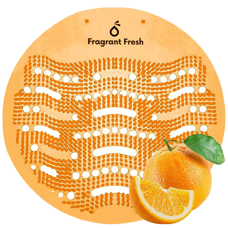 Urinal Screen Deodorizer, Fresh Scented Urinal Screen With Easy Fit & Multiple use (Orange, 10 Pack) Orange Pack of 10