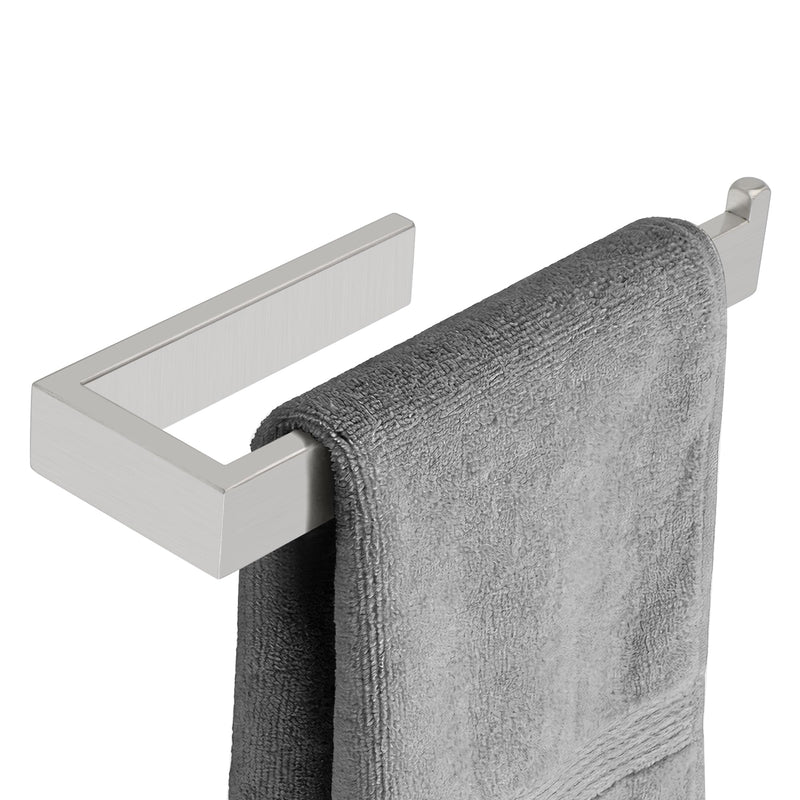 Sayayo Brushed Nickel Towel Ring for Bathroom, 10 Inch Hand Towel Bar Towel Rack Towel Holder Wall Mounted Square, SUS304 Stainless Steel