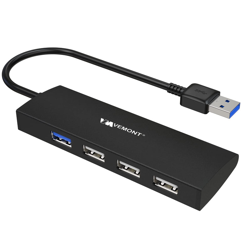 USB Hub,VEMONT 4-Port USB 3.0/2.0 HUB,Ultra Slim Portable High-Speed USB Splitter Applicable for PC Laptop, Desktop, Notebook, MacBook and More