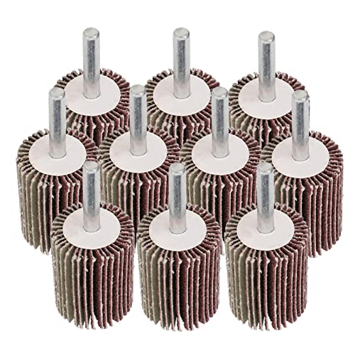 Lamellar Wheel 28 mm, Die Sander Flap Wheel for Steel, Pack of 10, Sanding Disc Sander, Sandpaper Flap Wheel, Grinding Head Rotary Tool for Grinding