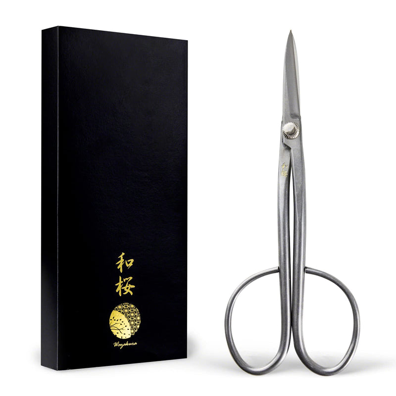Wazakura Yasugi Stainless Steel Made in Japan Twig Bonsai Scissors 8.27" (210 mm), Japanese Garden Pruning Snip Tools Shears, Flower Herb Trimming Shears (Yasugi Stainless Steel Twig Scissors) Yasugi Stainless Steel Twig Scissors