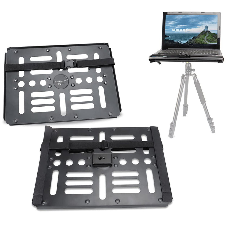 koolehaoda Laptop Notebook Pallet Projector Tray Holder with Arca-Swiss Interface for 1/4" to 3/8" Screw Tripod Stand Ballhead Mount, 22 lbs Capacity with Vented Cooling Platform Stand
